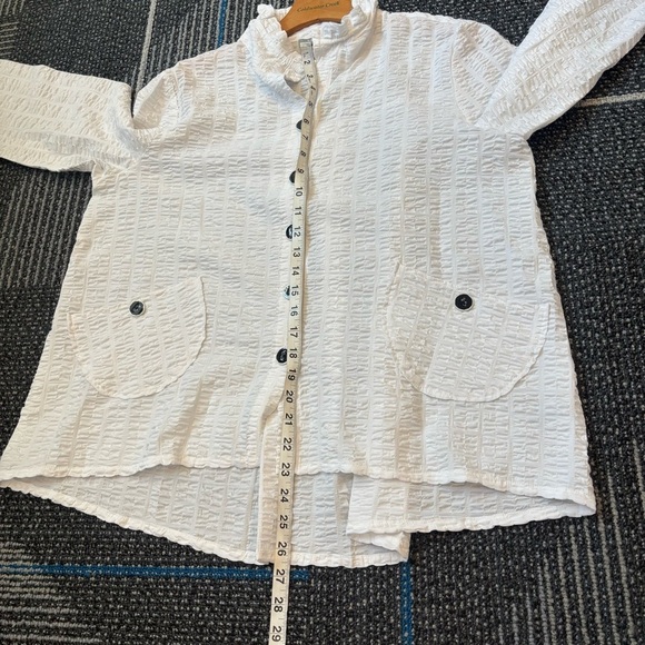 Habitat Clothes To Live In Large Jacket Lightweight textured button Front White - Picture 11 of 12